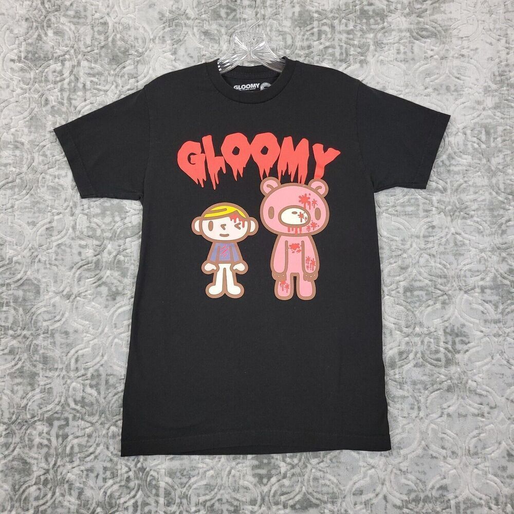 Gloomy Bear Shirt Mens Small Black Anime Kawaii Naughty Grizzly Graphic Cotton